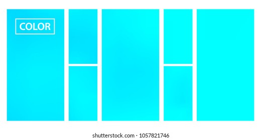 Turquoise screen gradient set with modern abstract backgrounds. Colorful fluid cover for poster, banner, flyer and presentation. Template with screen gradient set for screens and mobile app. 