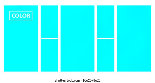 Turquoise screen gradient set with modern abstract backgrounds. Colorful fluid cover for poster, banner, flyer and presentation. Template with screen gradient set for screens and mobile app. 