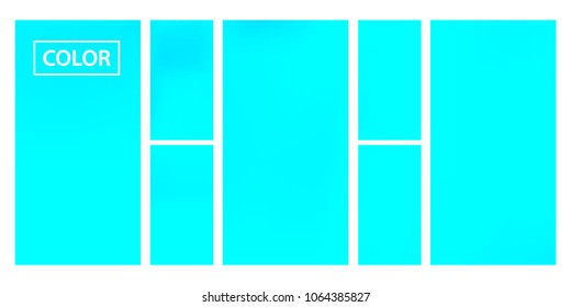 Turquoise screen gradient set with modern abstract backgrounds. Colorful fluid cover for poster, banner, flyer and presentation. Template with screen gradient set for screens and mobile app. 