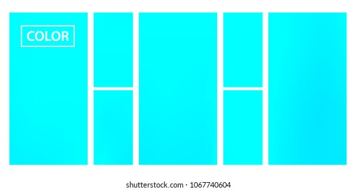 Turquoise screen gradient set with modern abstract backgrounds. Colorful fluid cover for poster, banner, flyer and presentation. Template with screen gradient set for screens and mobile app. 