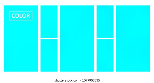 Turquoise screen gradient set with modern abstract backgrounds. Colorful fluid cover for poster, banner, flyer and presentation. Template with screen gradient set for screens and mobile app. 