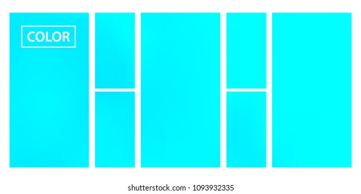 Turquoise screen gradient set with modern abstract backgrounds. Colorful fluid cover for poster, banner, flyer and presentation. Template with screen gradient set for screens and mobile app. 