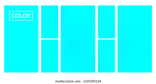 Turquoise screen gradient set with modern abstract backgrounds. Colorful fluid cover for poster, banner, flyer and presentation. Template with screen gradient set for screens and mobile app.
