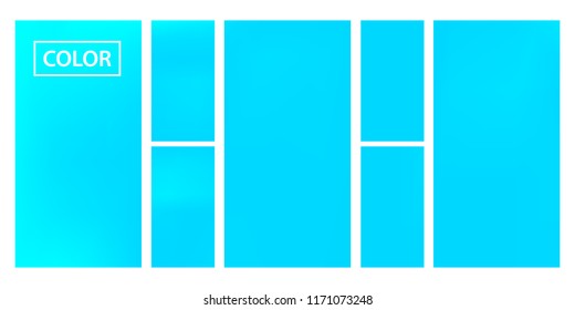 Turquoise screen gradient set with modern abstract backgrounds. Colorful fluid cover for poster, banner, flyer and presentation. Template with screen gradient set for screens and mobile app.