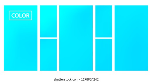 Turquoise screen gradient set with modern abstract backgrounds. Colorful fluid cover for poster, banner, flyer and presentation. Template with screen gradient set for screens and mobile app.