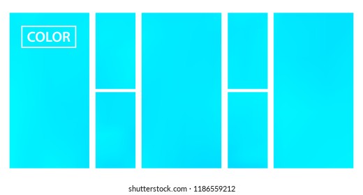 Turquoise screen gradient set with modern abstract backgrounds. Colorful fluid cover for poster, banner, flyer and presentation. Template with screen gradient set for screens and mobile app.