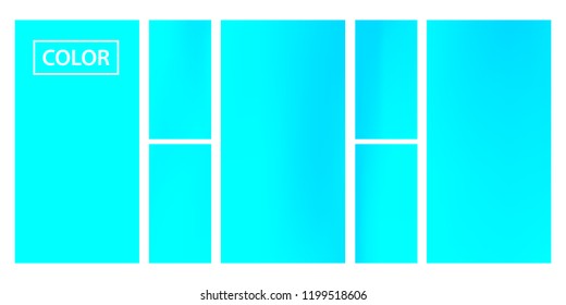 Turquoise screen gradient set with modern abstract backgrounds. Colorful fluid cover for poster, banner, flyer and presentation. Template with screen gradient set for screens and mobile app.