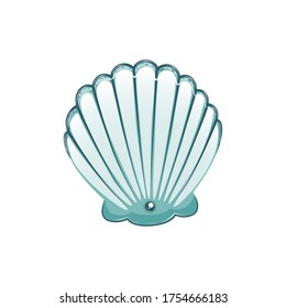 Turquoise sea shell stock vector illustration isolated on white background