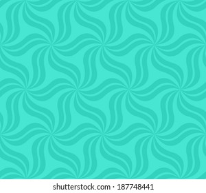 Turquoise seamless abstract curved pattern background - vector version