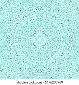 Turquoise seamless kaleidoscope pattern background - abstract geometrical vector mandala wallpaper graphic from curved triangles