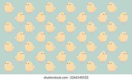 Turquoise seamless pattern with chickens for Easter holiday