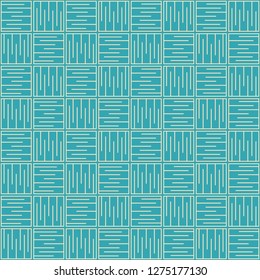 Turquoise seamless pattern with interwoven striped squares as a background - Eps10 vector graphics and illustration