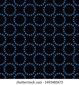 Turquoise seamless pattern on black background.