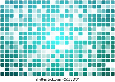 Turquoise shades occasional opacity vector square tiles mosaic over white  background   