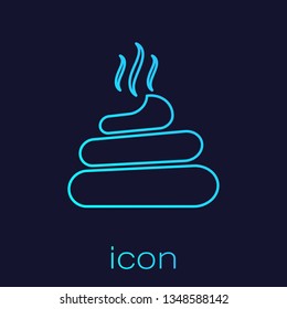 Turquoise Shit line icon isolated on blue background. Vector Illustration
