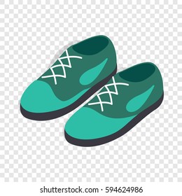 Turquoise shoes with laces isometric icon 3d on a transparent background vector illustration