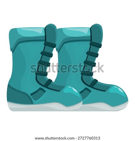 Turquoise snowboarding boots stand ready for action, promising warmth and support on the slopes