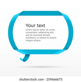 Turquoise speech bubble made of tape