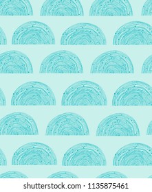 Turquoise spiral pattern. vector ornament