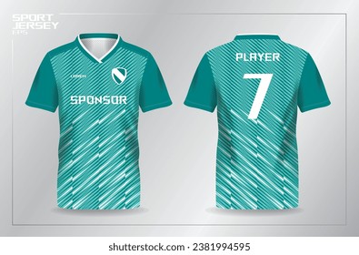 turquoise sport jersey for football and soccer shirt template