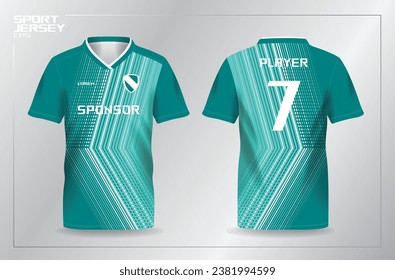turquoise sport jersey for football and soccer shirt template