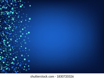 Antecedentes del vector azul de la plaza turquesa. Diseño de partículas voladoras. Cartel de la celda de decoración. Tarjeta de Independencia Azul.