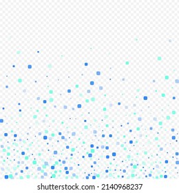 Turquoise Square Abstract Vector Transparent Background. Celebration Particle Postcard. Celebrate Rhombus Invitation. Blue Flying Banner.