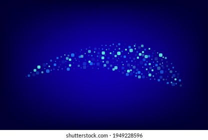 Turquoise Square Celebration Blue Vector Background. Top Confetti Texture. Carnaval Cell Design. Blue Independence Postcard.