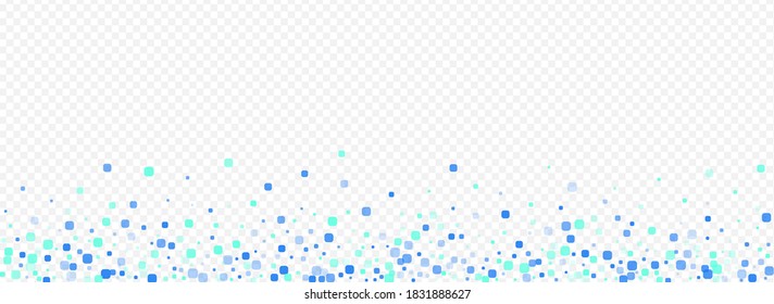 Turquoise Square Invitation Panoramic Vector Transparent Background. Celebration Rhombus Invitation. Abstract Particle Pattern. Blue Independence Wallpaper.