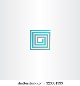 turquoise square spiral logo vector icon design