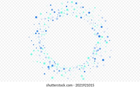 Turquoise Square Top Vector Transparent Background. Effect Particle Design. Invitation Rhombus Texture. Blue Falling Postcard.