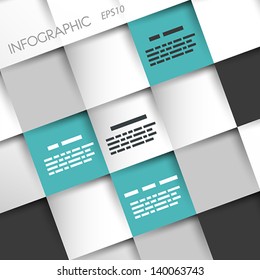 turquoise squares infographic background. infographic concept.