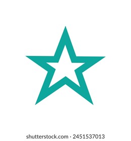 Turquoise Star Logo Vector in elegant Style with White Background