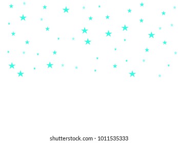 Turquoise starry in white background. Tiny stars. Confetti celebration, Falling turquoise abstract decoration for party, birthday celebrate, holiday anniversary or event, festive. Festival decor.