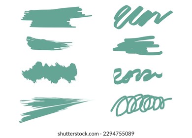 Turquoise strokes in hand drawn style. Vector illustration.