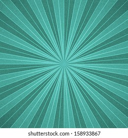 Turquoise sunbeam blank background. Abstract sunburst noise effect texture. Empty retro empty vintage abstract backdrop. Template swatch in square format. Vector illustration design element 10 eps