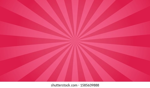 Turquoise Sunburst light background with sun red ray. Abstract summer sun shine. Turquoise, cyan colors. Flat vector illustration