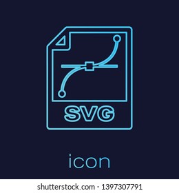 Turquoise SVG file document icon. Download svg button line icon isolated on blue background. SVG file symbol. Vector Illustration svg