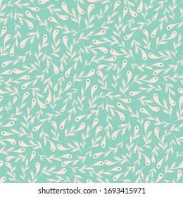Turquoise swirls seamless repeat vector pattern. Great for paper products and stationery such as invitations, notebooks and party items. Would be great for gift and home ware products such as bedding