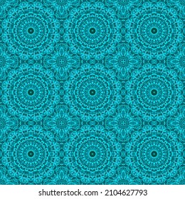 Turquoise teal blue seamless pattern wallpaper design.