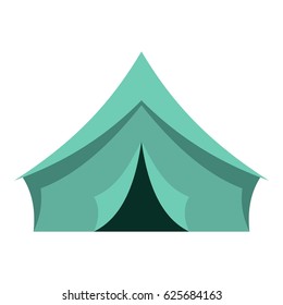Turquoise tent icon flat isolated on white background vector illustration