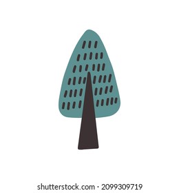 Türkis-Tree handgezeichnet naive Kunst