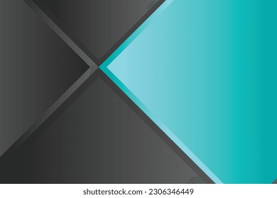 Turquoise triangle background cross with black triangle on black space for text and message design. eps 10