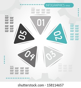 turquoise triangular infographic ring. infographic concept.