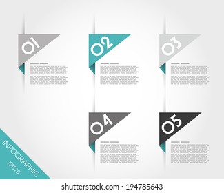 turquoise triangular modern stickers. infographic concept.