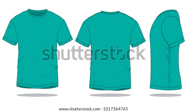 Turquoise Tshirt Vector Templatefront Back Side Stock Vector (Royalty ...