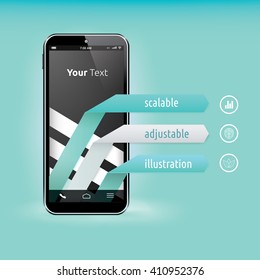 Turquoise Vector Design Arrows Layout Template for Your Message