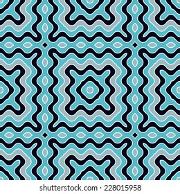 The turquoise vector ethnic ornament with waves