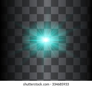 Turquoise vector glow light effect.