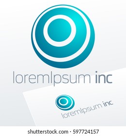 Turquoise vector sign. Logo for Business, Technology, Corporation.